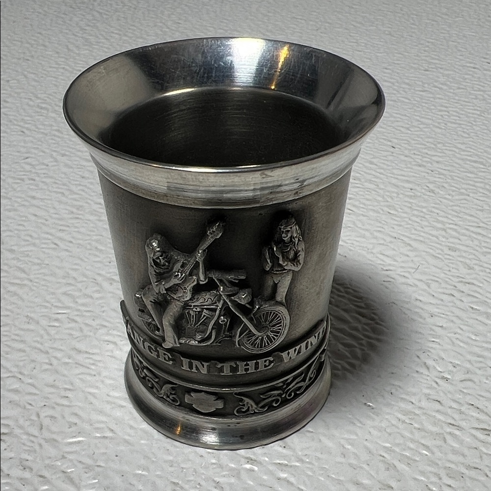 Harley-Davidson Pewter Shot Glass, Change In The Wind, #1133 of 5000
